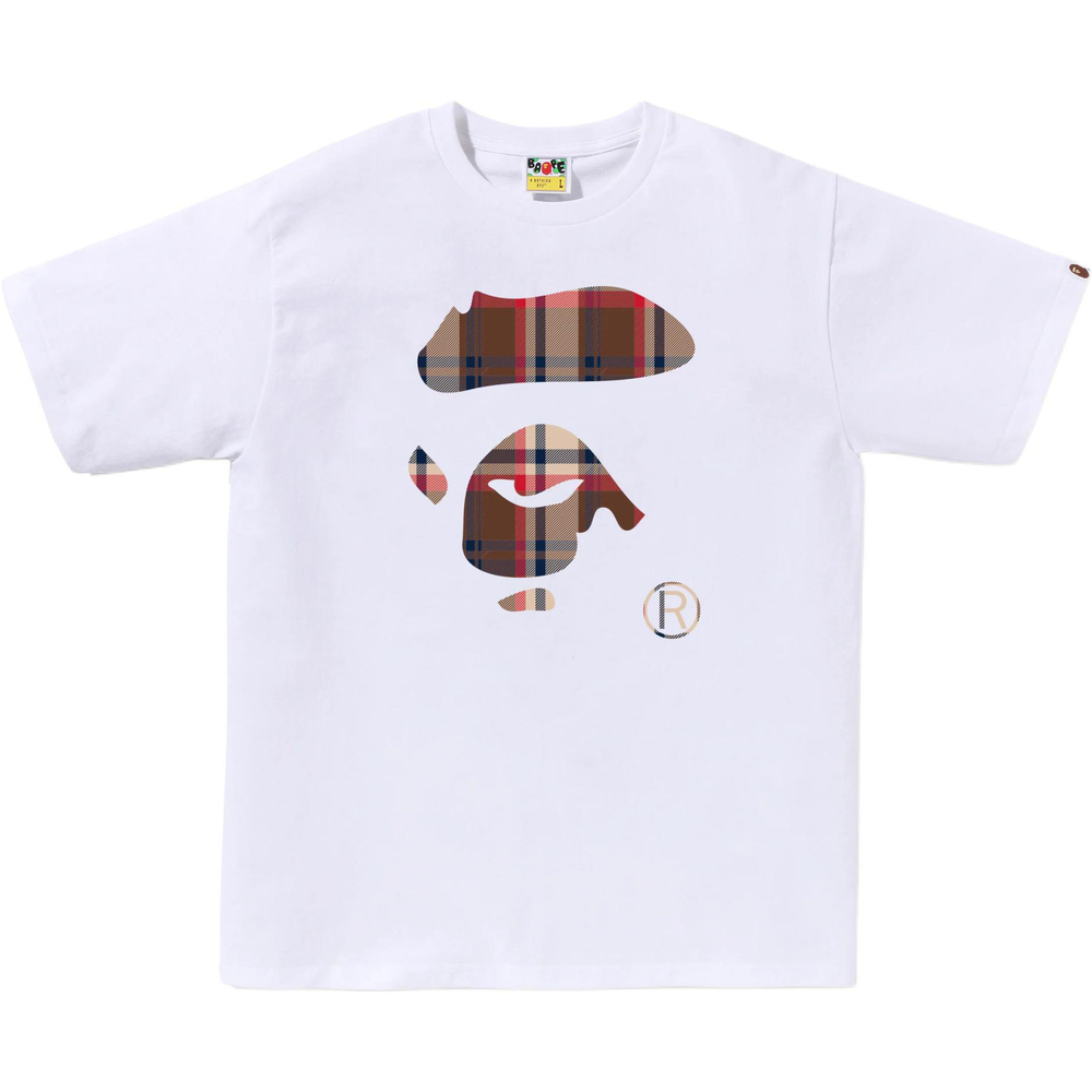 A Bathing Ape Bathing Ape Check Fw25 Футболка белый красный