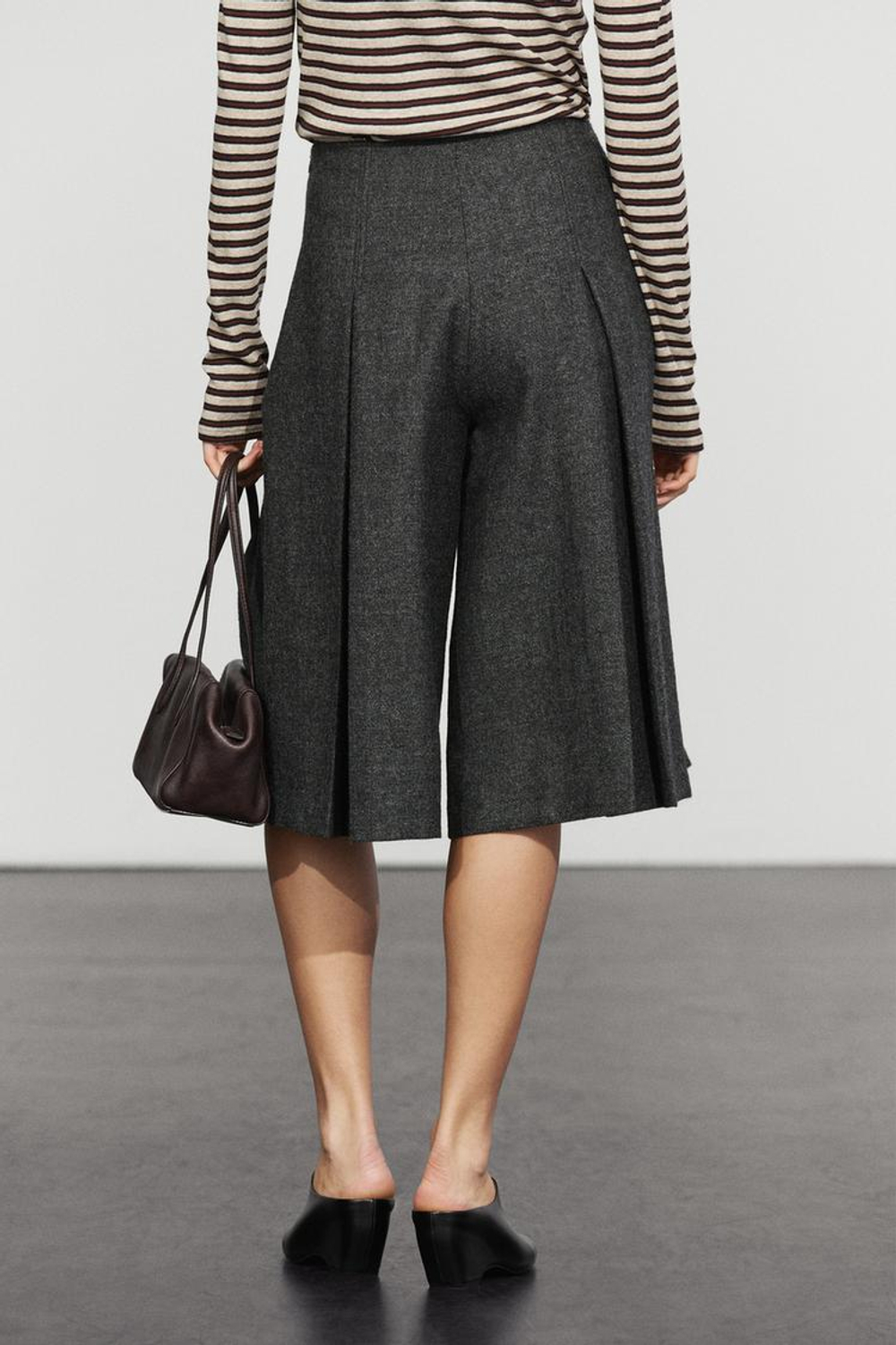 Massimo Dutti Юбка-шорты со складками, серый