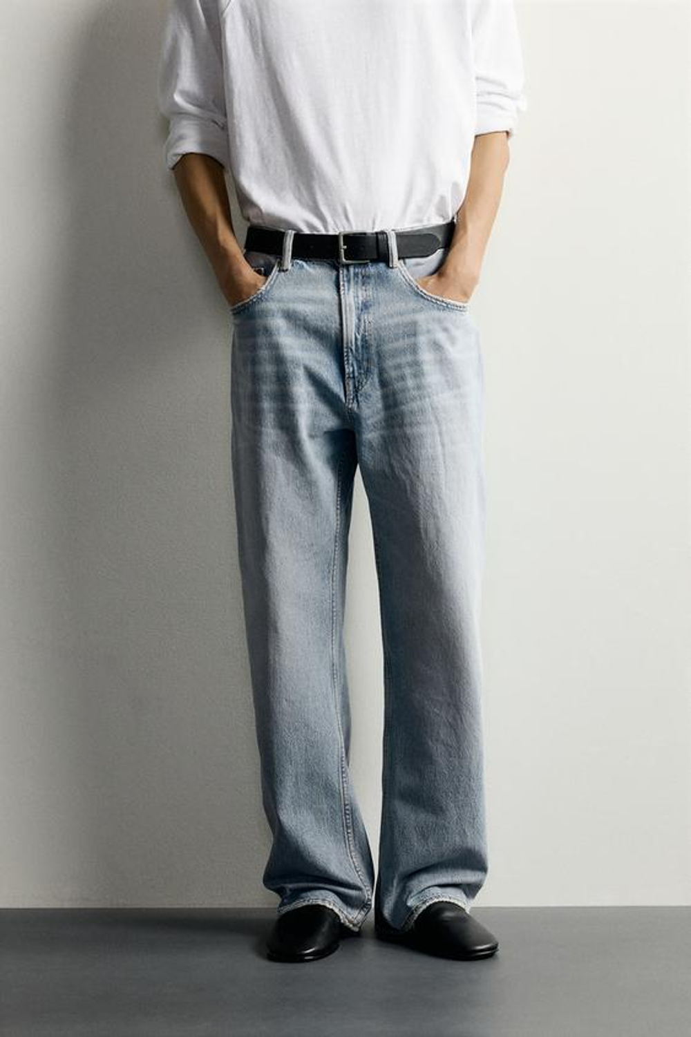 ZARA ДЖИНСЫ LOOSE FIT, СИНИЙ
