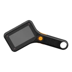 Цифровая лупа Veber D-Lens H12-24X LCD3 ручная с автофокусом - вид спереди с ЖК-экраном и кнопкой включения