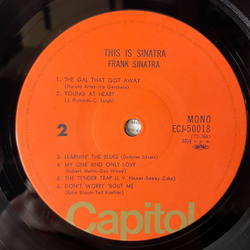 Винтажная виниловая пластинка LP Frank Sinatra, This Is Sinatra (Япония 1975) (Без Оби)