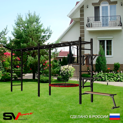 Уличная шведская стенка Sv Sport рукоход х 2 У55311.2 (Брусья/Стойка/Скамья/Гнездо 115см/Кронш бокс)