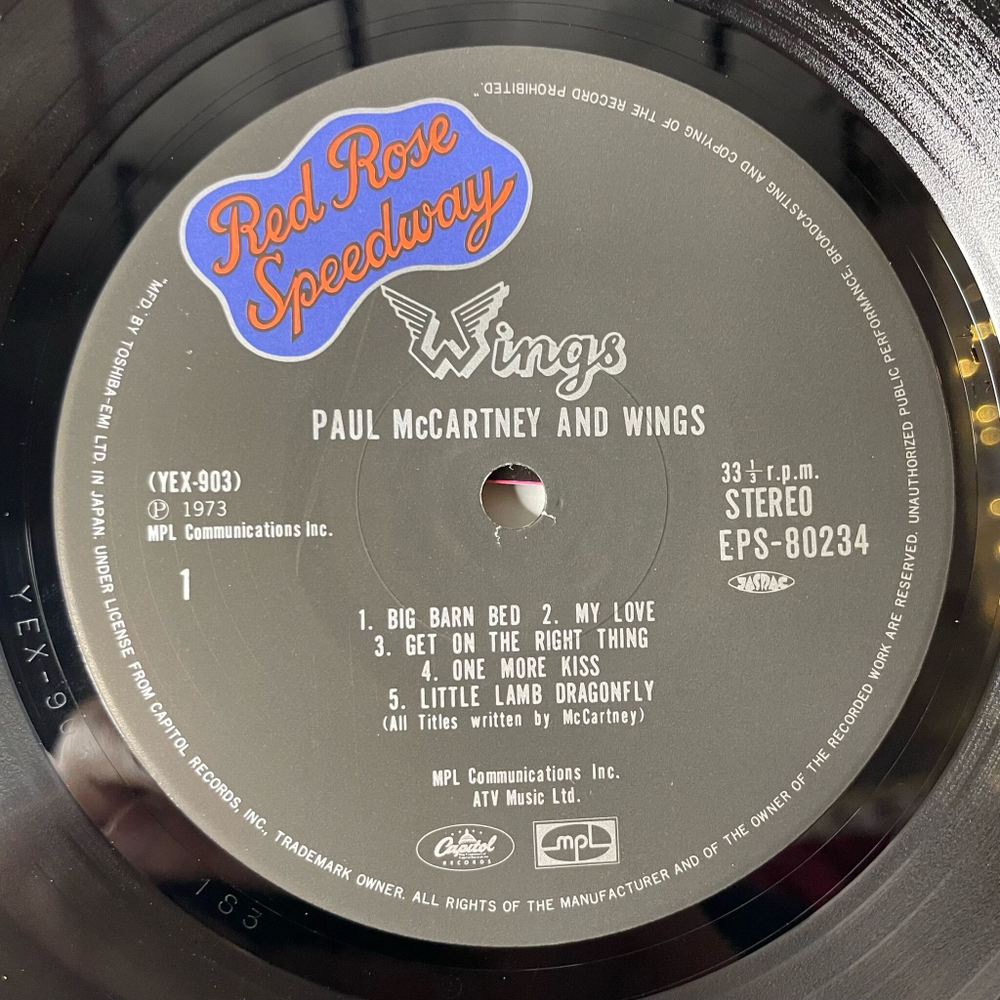 Винтажная виниловая пластинка LP Paul McCartney And Wings Red Rose Speedway (Japan 1975) (Obi, 2 Буклета)