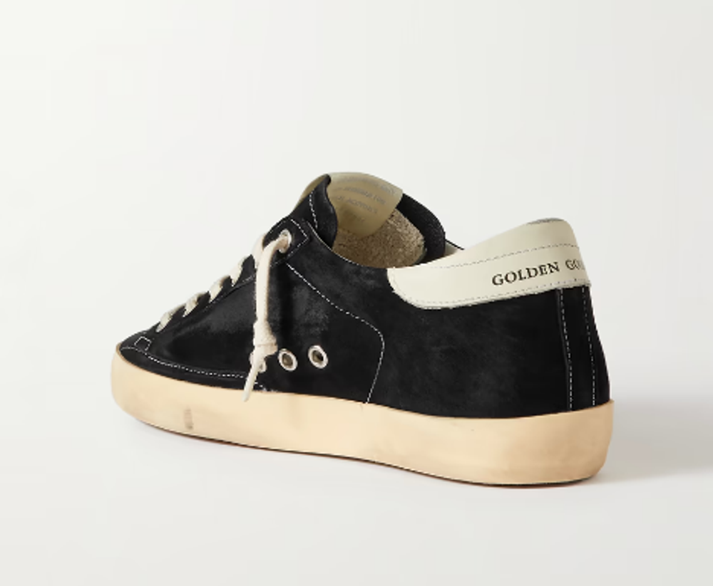 Кеды Женские GOLDEN GOOSE Superstar distressed leather-trimmed suede sneakers