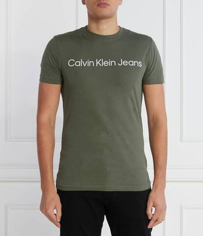 Футболка INSTITUTIONAL LOGO CALVIN KLEIN JEANS - зеленый(J30J322344)