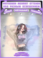 Фотообои для девочки подростка "Девушка граффити и белые кирпичи"