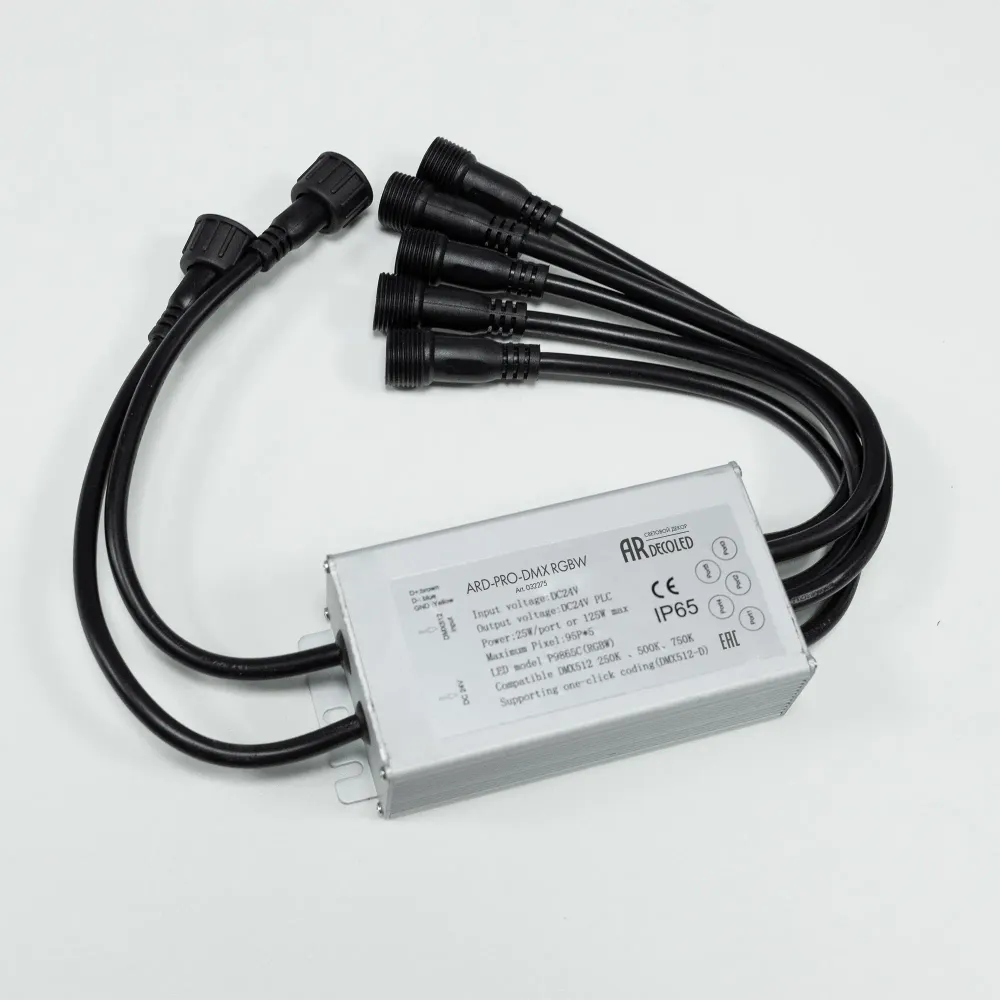 Коннектор питания ARD-PRO-DMX RGBW (24V, 5x190pix) (Ardecoled, Закрытый) Коннектор питания ARD-PRO-DMX RGBW (24V, 5x190pix) (Ardecoled, Закрытый)