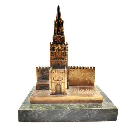 Бронзовая настольная скульптура (пресс-папье) «Москва. Кремль. Спасская башня». 1968 г.