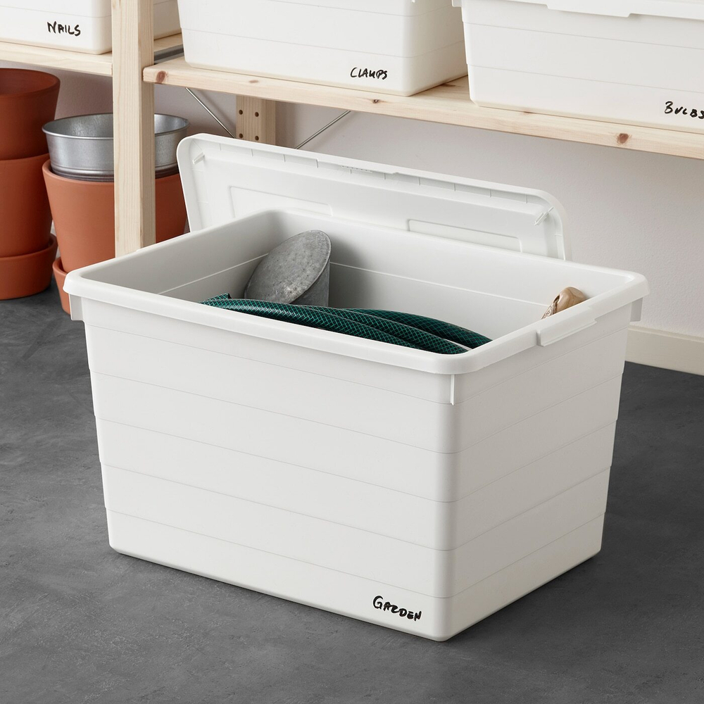 Коробка с крышкой IKEA SOCKERBIT (СОКЕРБИТ), Белый, 38x51x30 см