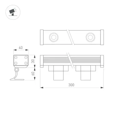 Линейный прожектор 6W 4000K 045362 серый AR-LINE-300-6W Day4000 Arlight