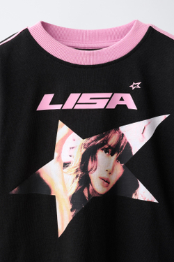 ZARA ФУТБОЛКА С ПРИНТОМ LISA ©, ЧЕРНЫЙ