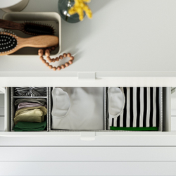 IKEA STUK  (ИКЕА СТУК)  -  Коробка с перегородками - белая/чёрная 32x51x10 см