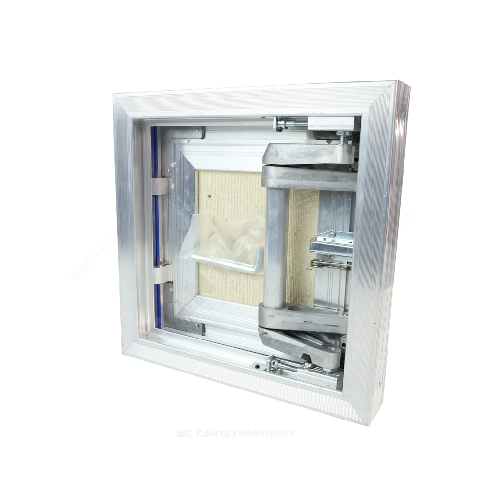 Люк под плитку нажимной алюминий 400х400 на износоустойчивой петле Evecs CERAMO COMFORT D4040