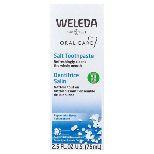 Weleda, Oral Care, солевая зубная паста, без фторидов, со вкусом перечной мяты, 75 мл (2,5 жидк. унции)