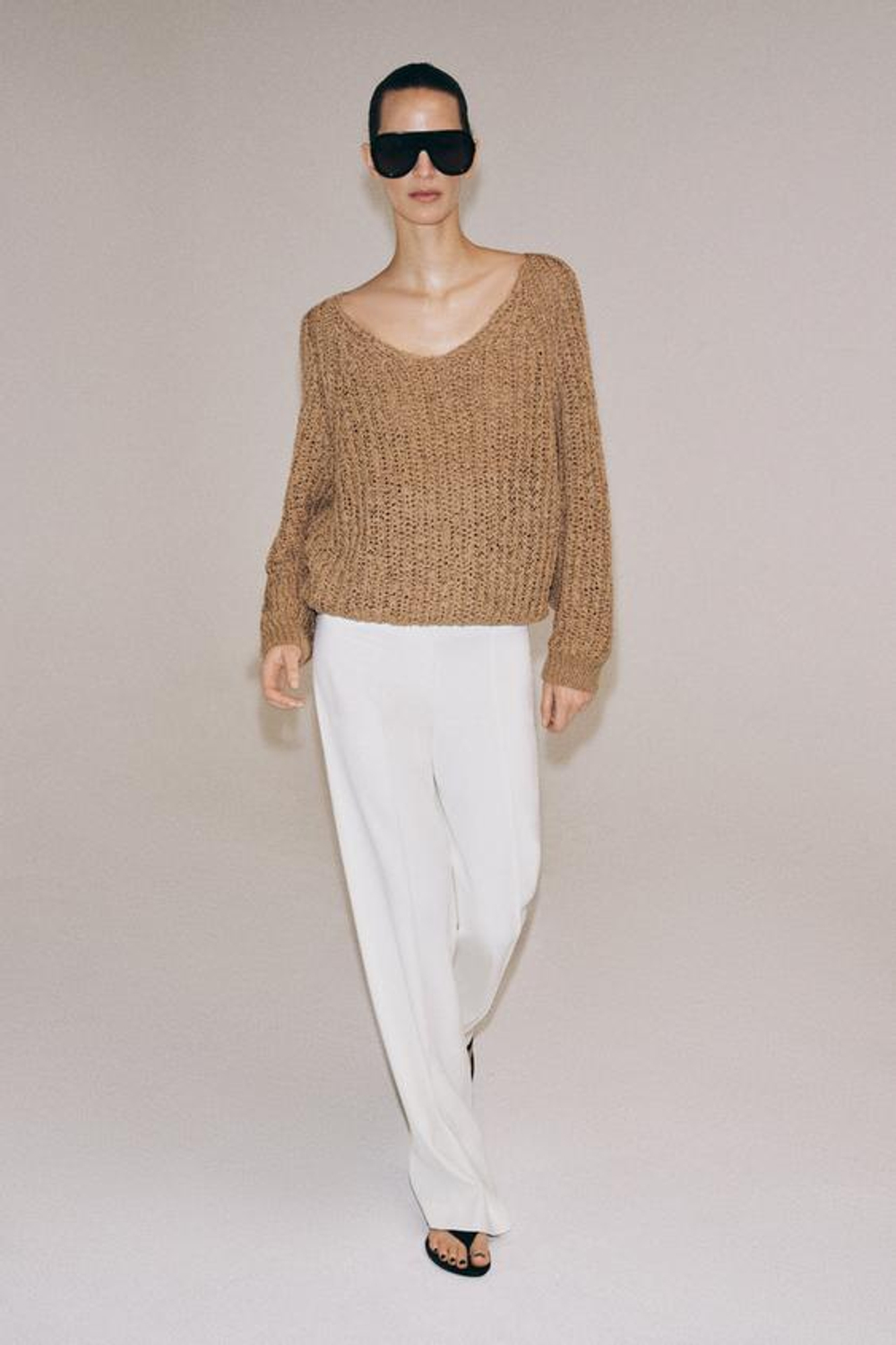 Свитерок из трикотажа с вязаной тесьмой - ZARA