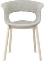Кресло с обивкой Scab Design Natural Miss B Pop, натуральный бук, светло-серый