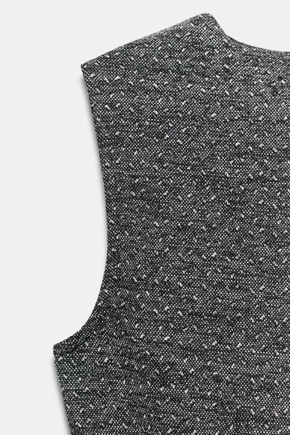 ZARA ПЛАТЬЕ МИДИ ФАКТУРНОЕ, БЕЛЫЙ/ЧЕРНЫЙ