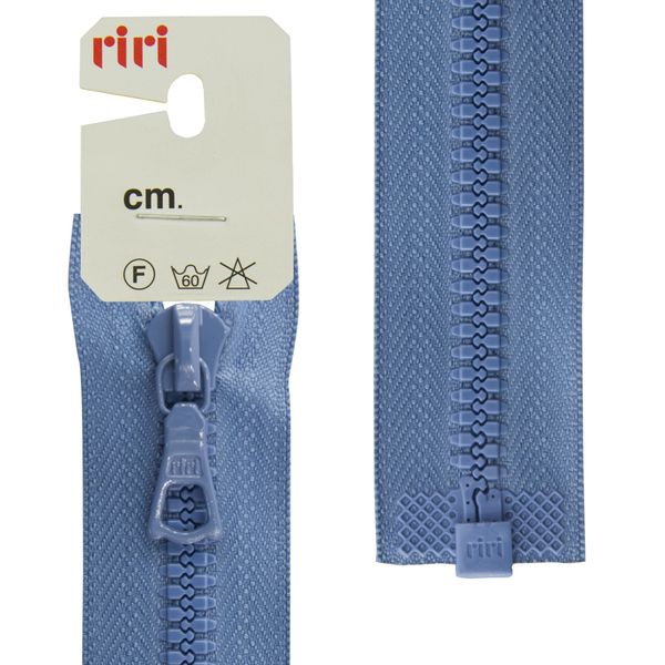 Молния трактор RIRI Т6 (6 мм) 1 зам., разъем., 55 см, цв.2630, сине-голубой, 1 шт