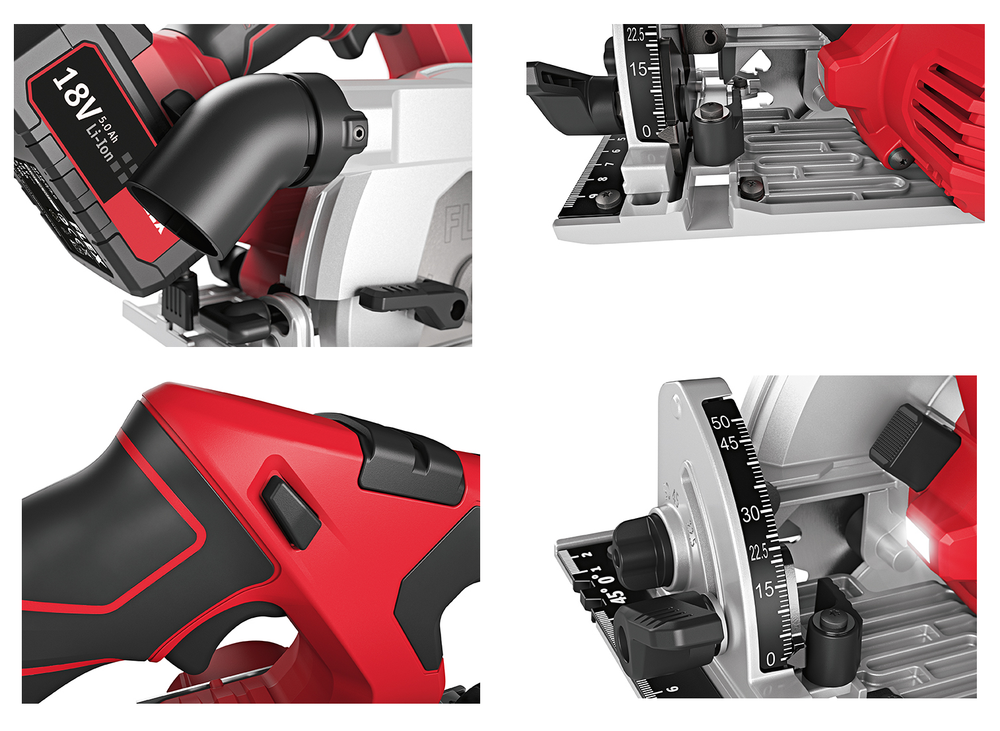 Аккумуляторная дисковая пила FLEX CS 62 18.0-EC C, 18В, диск 165/20 мм с защитным маятниковым кожухом 491322