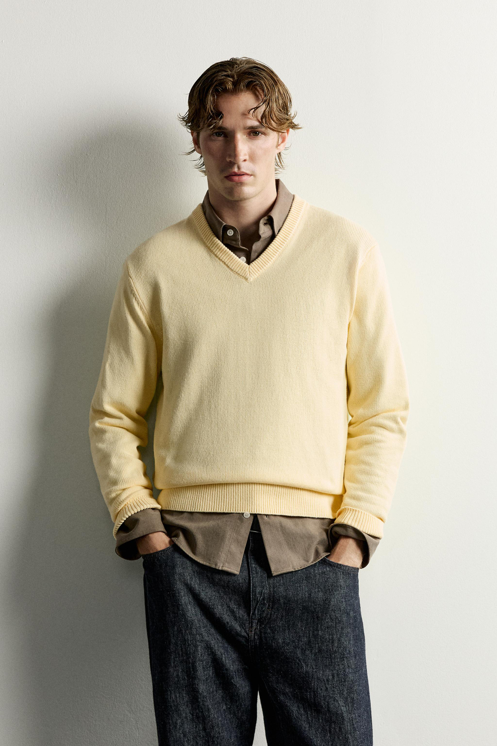 СВИТЕР RELAXED FIT С V-ОБРАЗНЫМ ВЫРЕЗОМ — ZARA