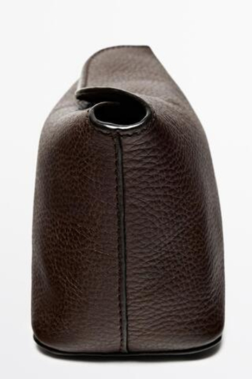 Massimo Dutti Мини-несессер из кожи наппа, коричневый