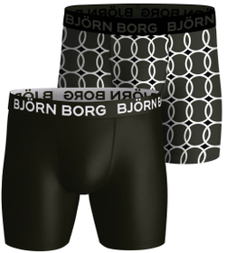 Мужские спортивные боксеры Björn Borg Performance Boxer 2P - green/print