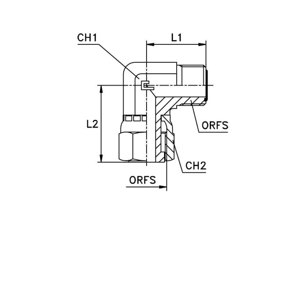 Соединение PN90 ORFS 11/16 (обжатая гайка)