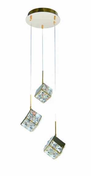 Светильник подвесной светодиодный NewRgy 6009E/3A GOLD+CLEAR, 27 Вт, золотой и прозрачный
