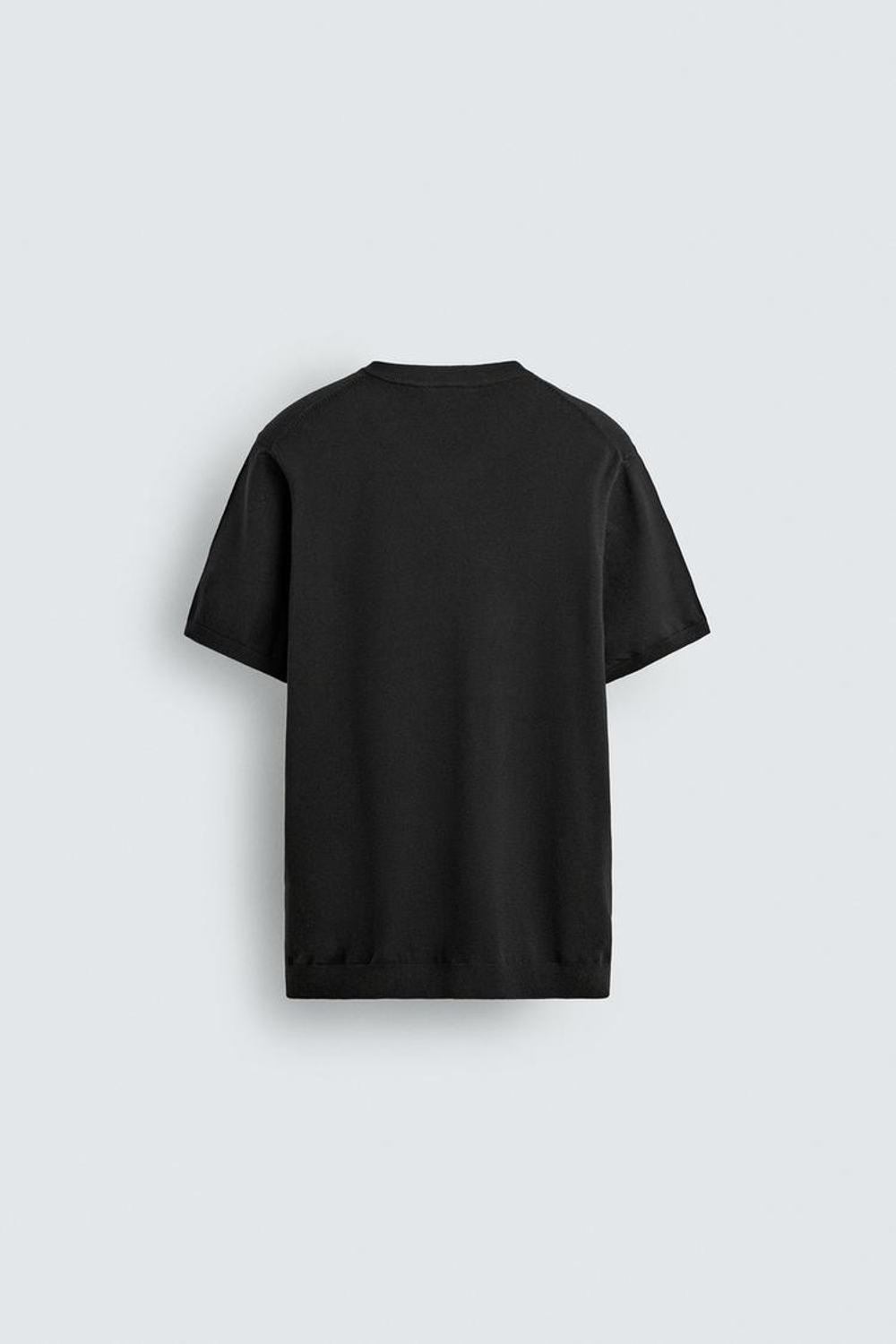 ZARA ФУТБОЛКА ИЗ СМЕСОВОЙ ВИСКОЗЫ, ЧЕРНЫЙ