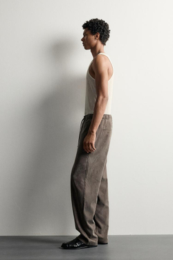 ZARA СТРУЯЩИЕСЯ БРЮКИ RELAXED FIT, РОЗОВАТО-КОРИЧНЕВЫЙ