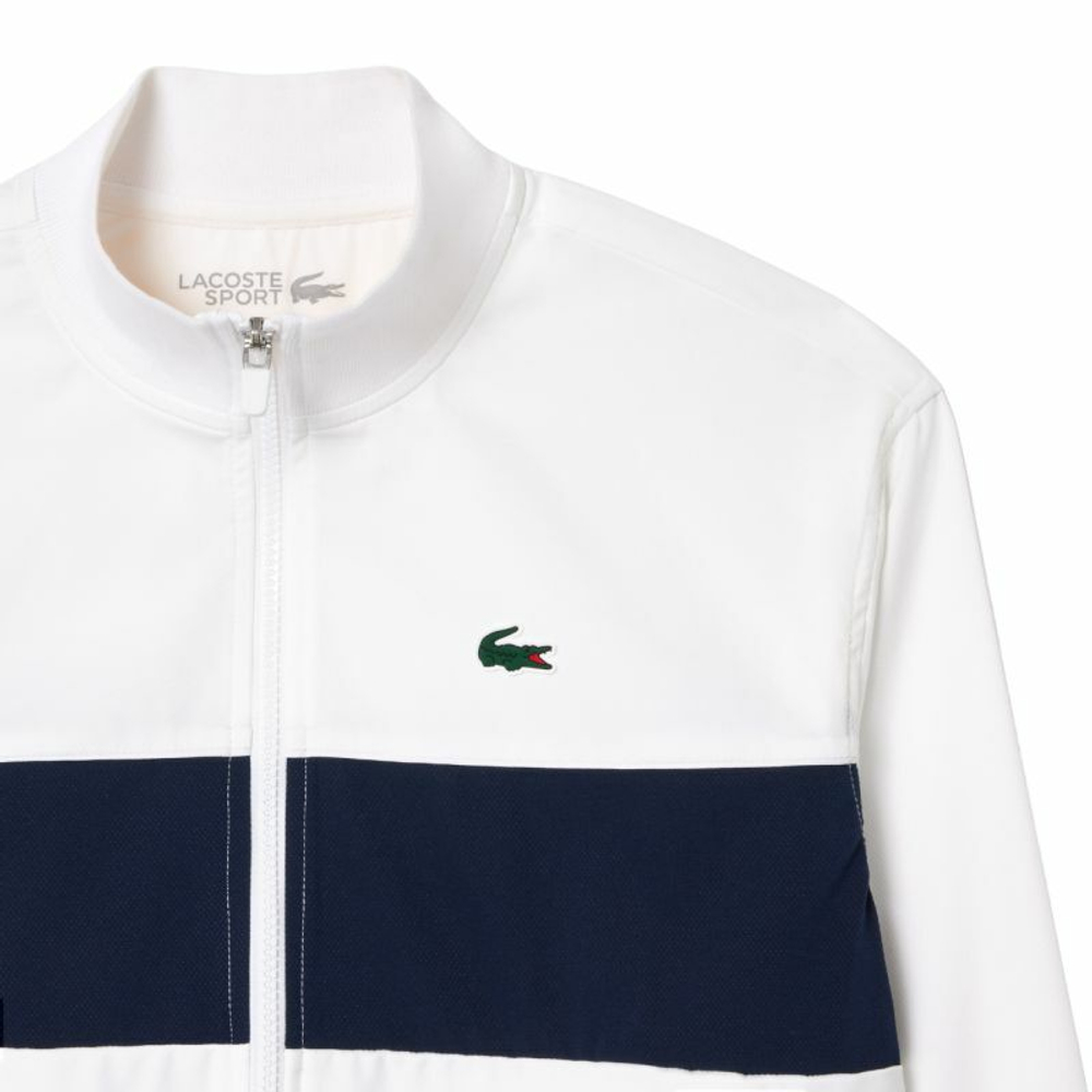Женская Кофта теннисная Lacoste Ultra-Dry Colourblock Stretch Tennis Jacket - белый