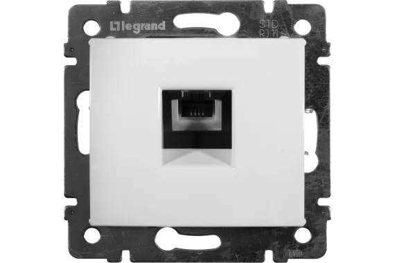 Розетка RJ11 Legrand Valena телефонная белый 04060