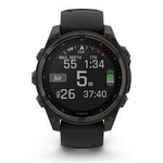 Смарт-часы Garmin Fenix 8 Solar 47мм Sapphire Carbon Gray DLC Titanium, черный ремешок, 010-02906-11