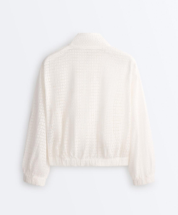 Oysho Ажурная куртка из 100% хлопка, белый