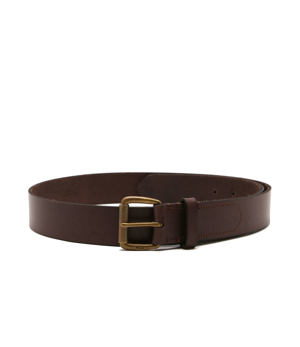 кожаный ремень POLO RALPH LAUREN - коричневый(405826042)