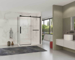 Душевой уголок Комо Софт (Como Soft) VSR-1CS1015CLB, 1500*1000, черный, стекло прозрачное,