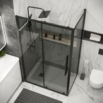 Душевой уголок Grossman Cosmo 100х80 120.K33.02.1080.21.10 профиль Черный матовый стекло тонированное