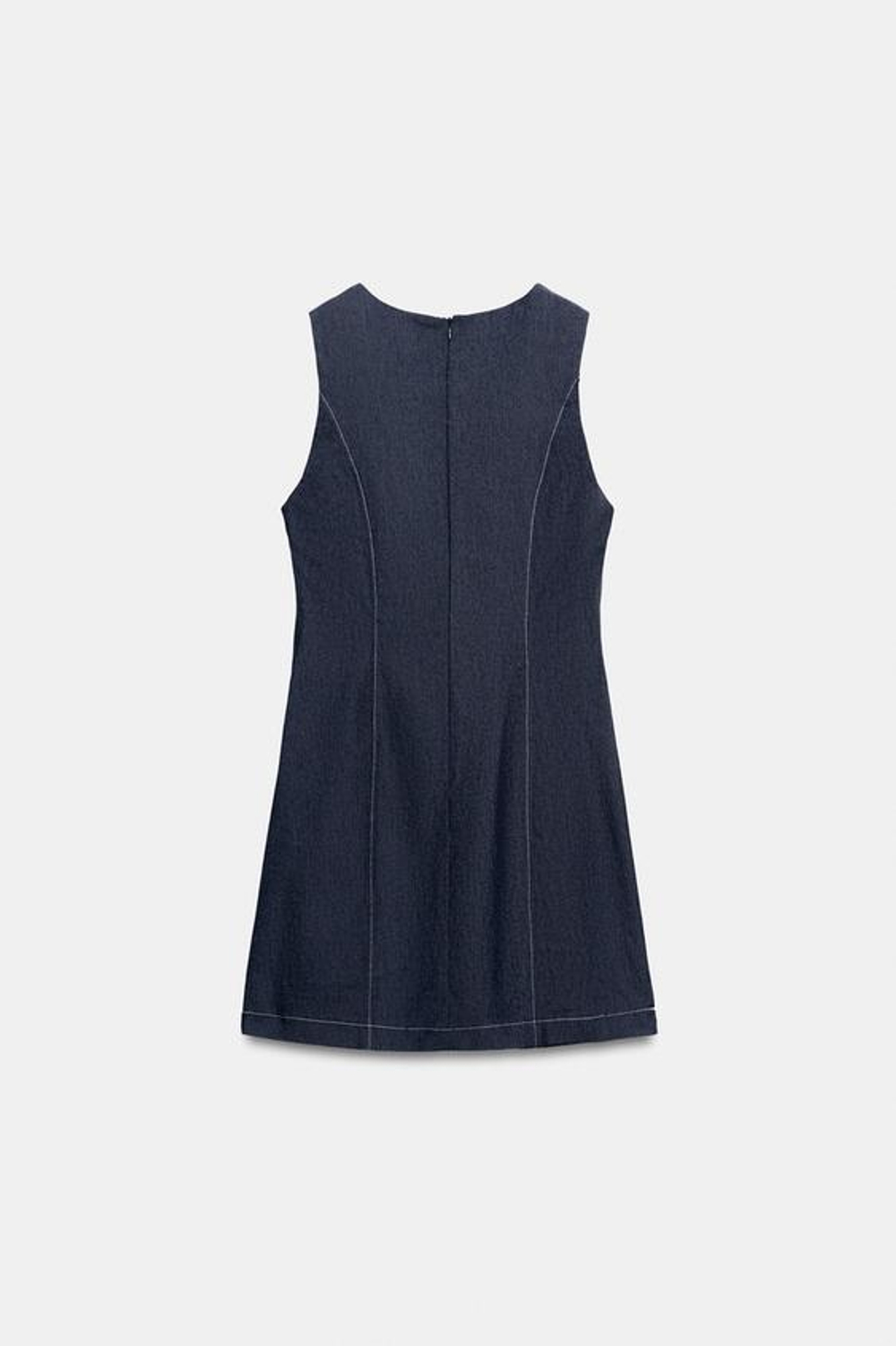 ZARA КОРОТКОЕ ПЛАТЬЕ С НАВЕСНЫМИ ПЕТЛЯМИ, ИНДИГО