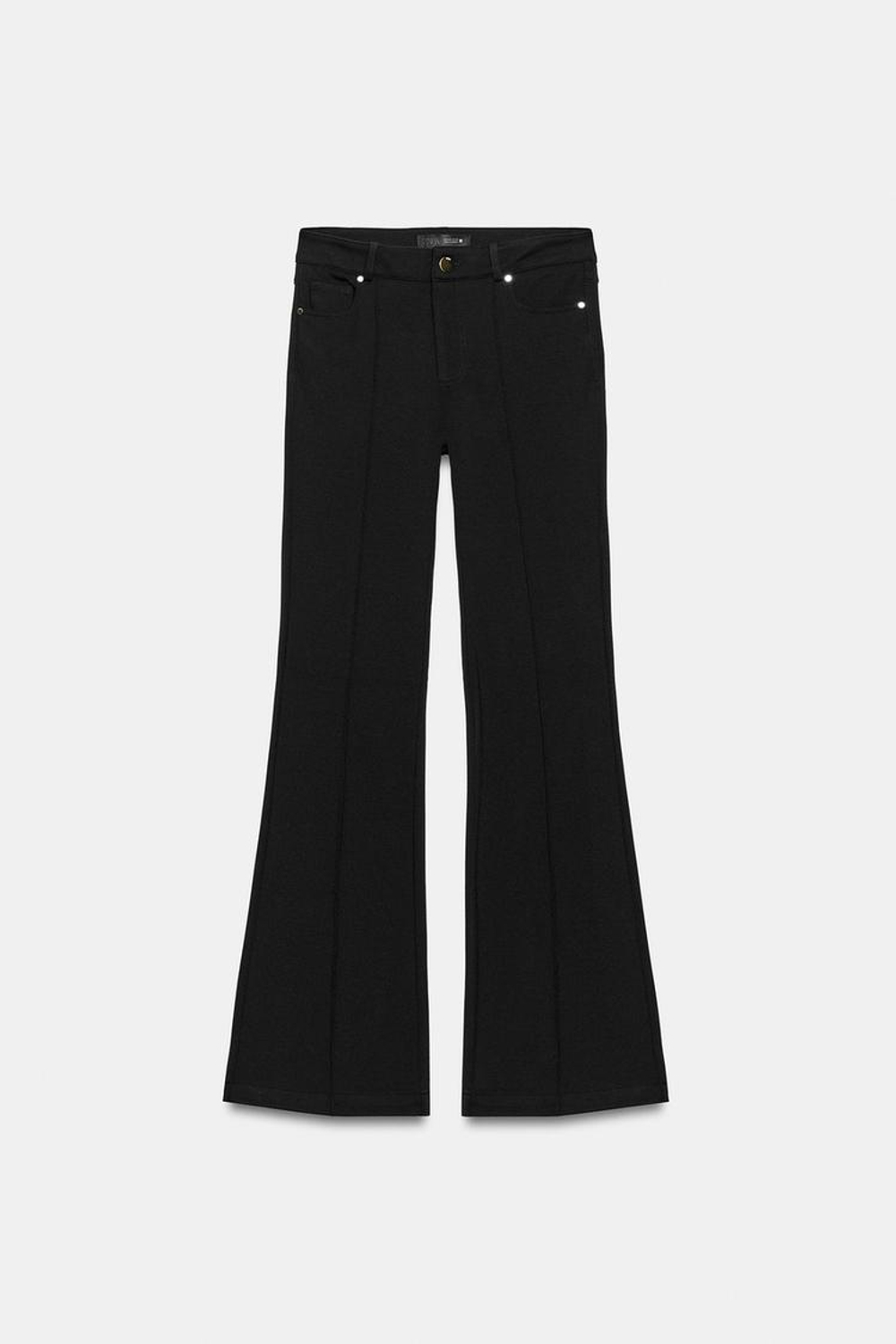 ZARA БРЮКИ FLARED, ЧЕРНЫЙ