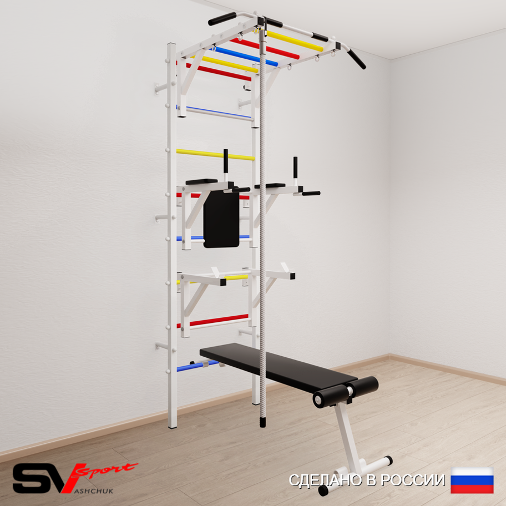 Шведская стенка Sv Sport 560 (Турник рукоход/Брусья/Стойка/Скамья/Канат)