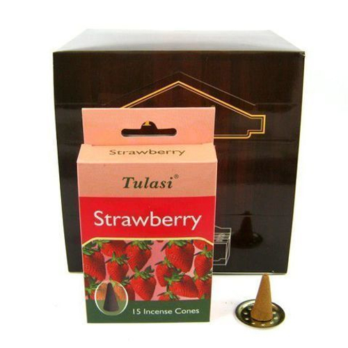 Tulasi Strawberry Благовоние-конус Клубника, 15 шт