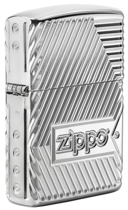 Зажигалка Zippo Armor с покрытием High Polish Chrome, латунь/сталь, серебристая, 36x12x56 мм