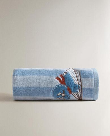 ZARA HOME ДЕТСКОЕ ПОЛОТЕНЦЕ «ДИНОЗАВР», СИНИЙ