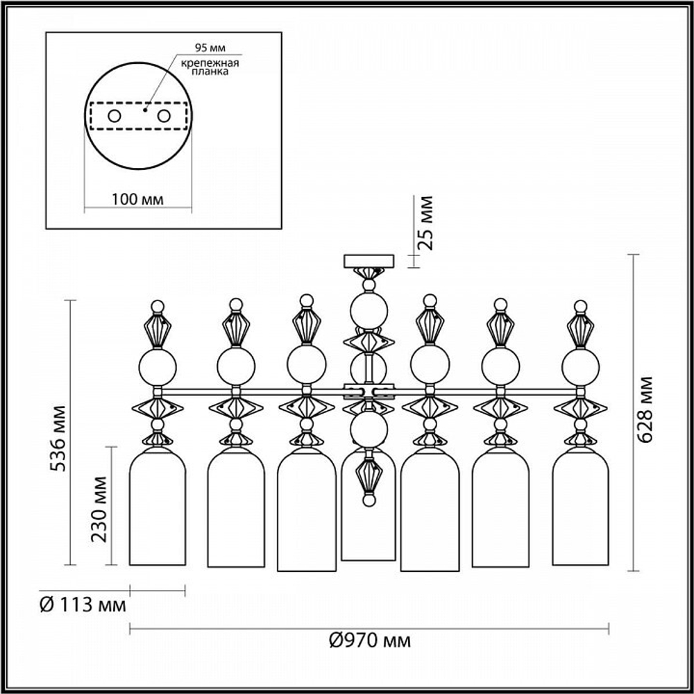 Потолочная люстра Odeon Light Bizet 4855/7C