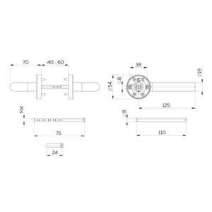 Ручка раздельная FUARO DSS-0201/19 INOX 201 BL-24 черный /64079/