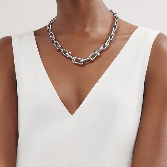 Колье Tiffany HardWear Graduated Link в серебре
