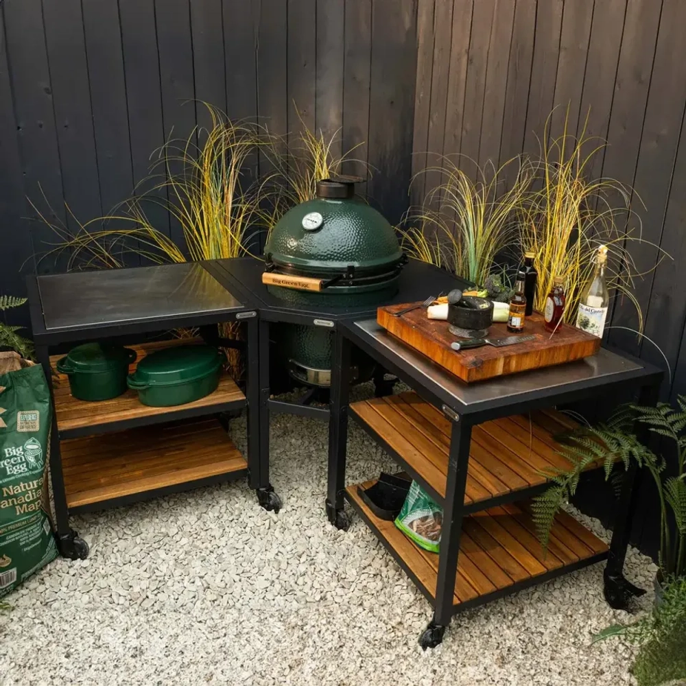 Модуль УГЛОВОЙ базовый EGG Frame для гриля L, цвет черный (Big Green Egg)