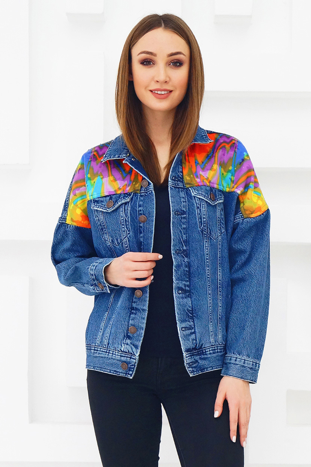 LIGVIANNI Джинсовая куртка Denim Jacket PRINT