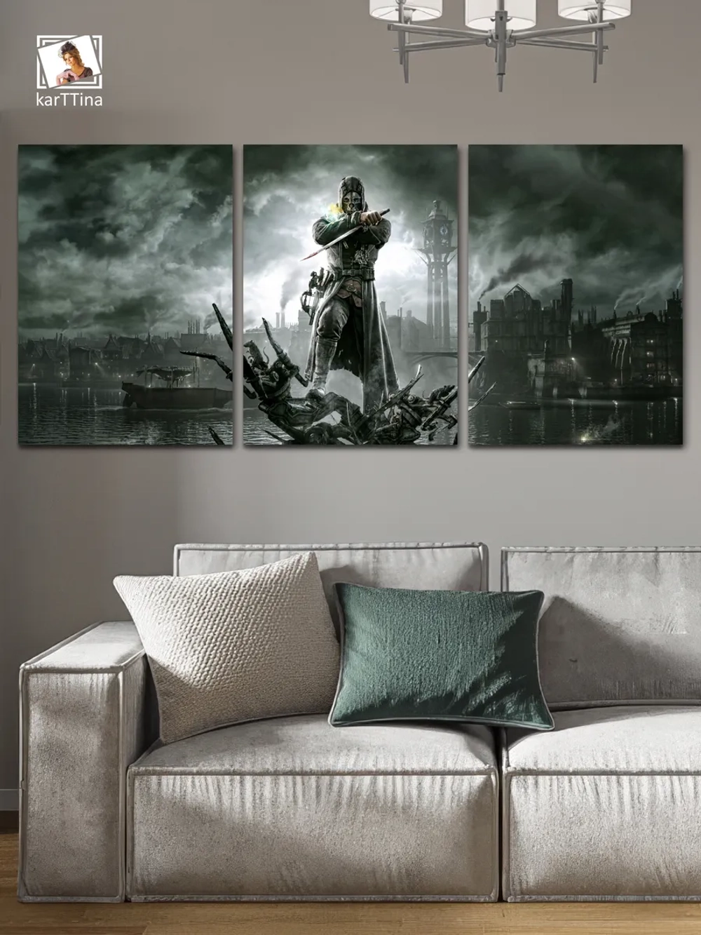 Модульная картина Dishonored, 150х70см