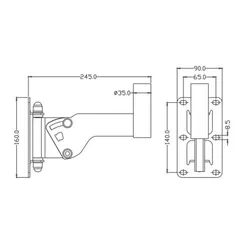FDB Audio WMB35-S - настенное крепление для акустических систем с фланцем 35мм, длина 245мм.